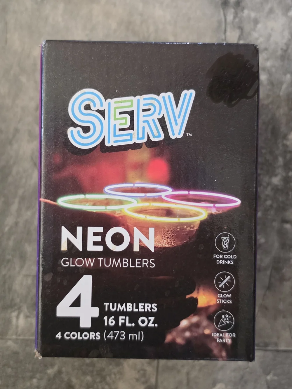 Neon Glow Tumblers - 4 Pack (Multicolor) BNIB